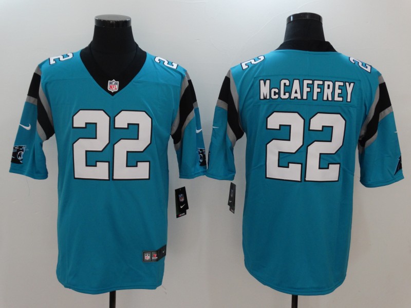 Men Carolina Panthers 22 McCAFFREY Blue Vapor Untouchable Player Nike Limited NFL Jerseys